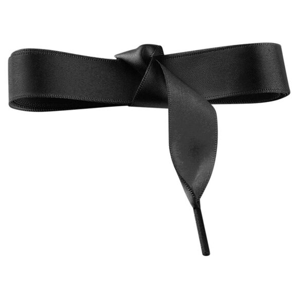 1 Pair Flat Satin Ribbon Wide Shoestrings Colorful Shoe Laces Black - Picture 2 of 5